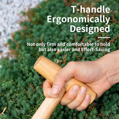 Hand Dibber Garden Tool, Seed Planter Tool with Wood Handle for Sowing Seed - 5" Seed Dispenser for Planting Steel Garden Dibber, Transplanting Plants,Planting Bulb,Digging