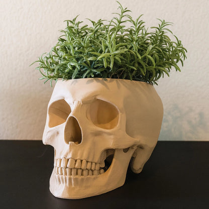 Skull Planter Pot - Plant pot 3D Printed - Human Skull Replica - Halloween decor - Plant Horror Gothic - Succulent Planter - Memento mori