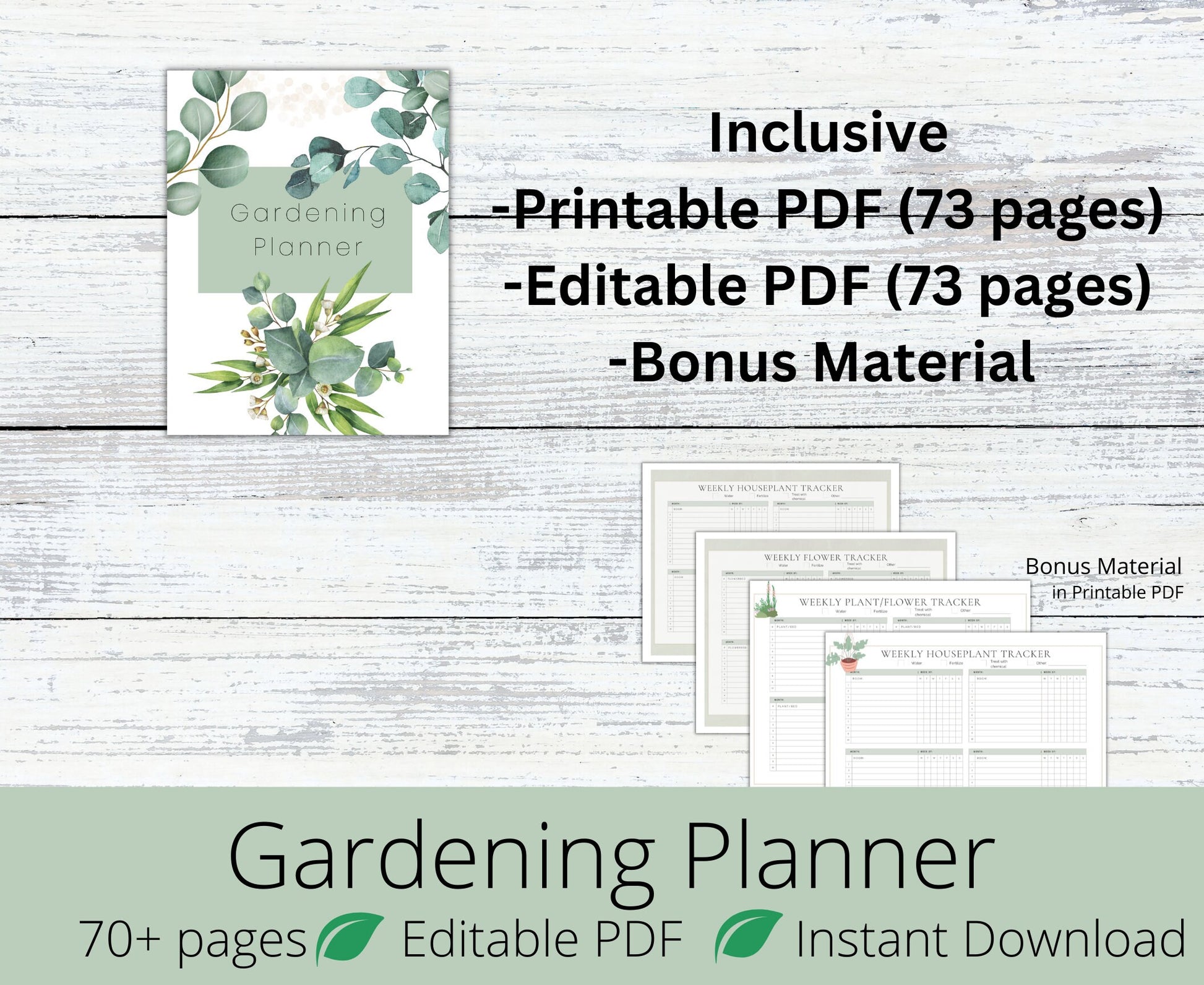 Garden Planner Fillable Printable PDF Garden Journal Garden Calendar Garden Log Gardening Organizer Gardening Binder Editable Gardening Book