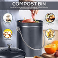 Compost Bin with Lid and 1.3 Gallon Compose Spare Charcoal Filter Utopia Kitchen