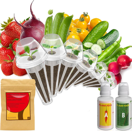 Fruit Seed Pod Kit for Aerogarden, Ahopegarden, GARDENCUBE, MUFGA, Idoo Hydroponics Growing System, 7-Pods (350+ Seeds Include Strawberry, Tomato, Cucumber, Pea, Ruby Queen Beet)