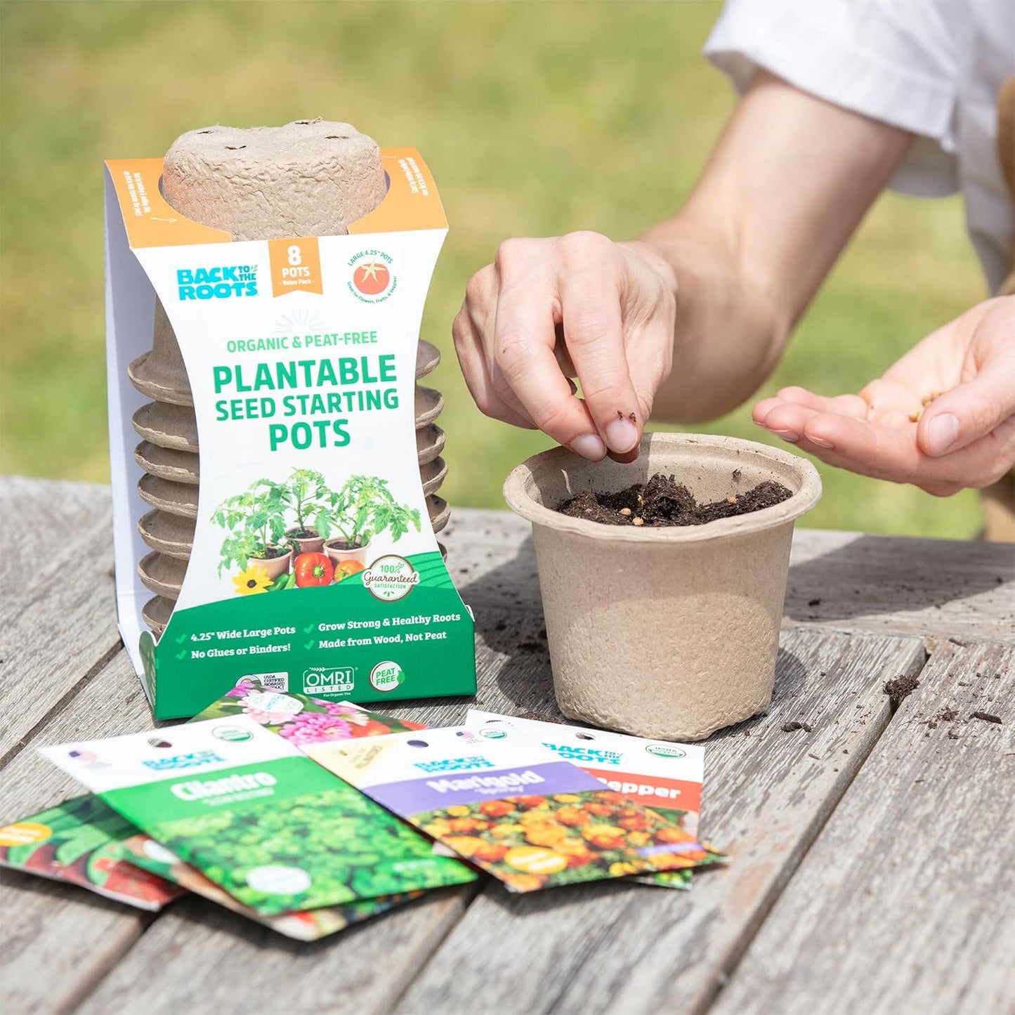 Organic & PLANTABLE 4.25" Wide Seed Starting POTS (8 CT)