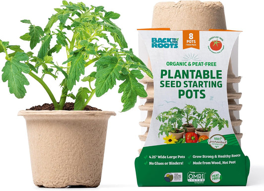 Organic & PLANTABLE 4.25" Wide Seed Starting POTS (8 CT)