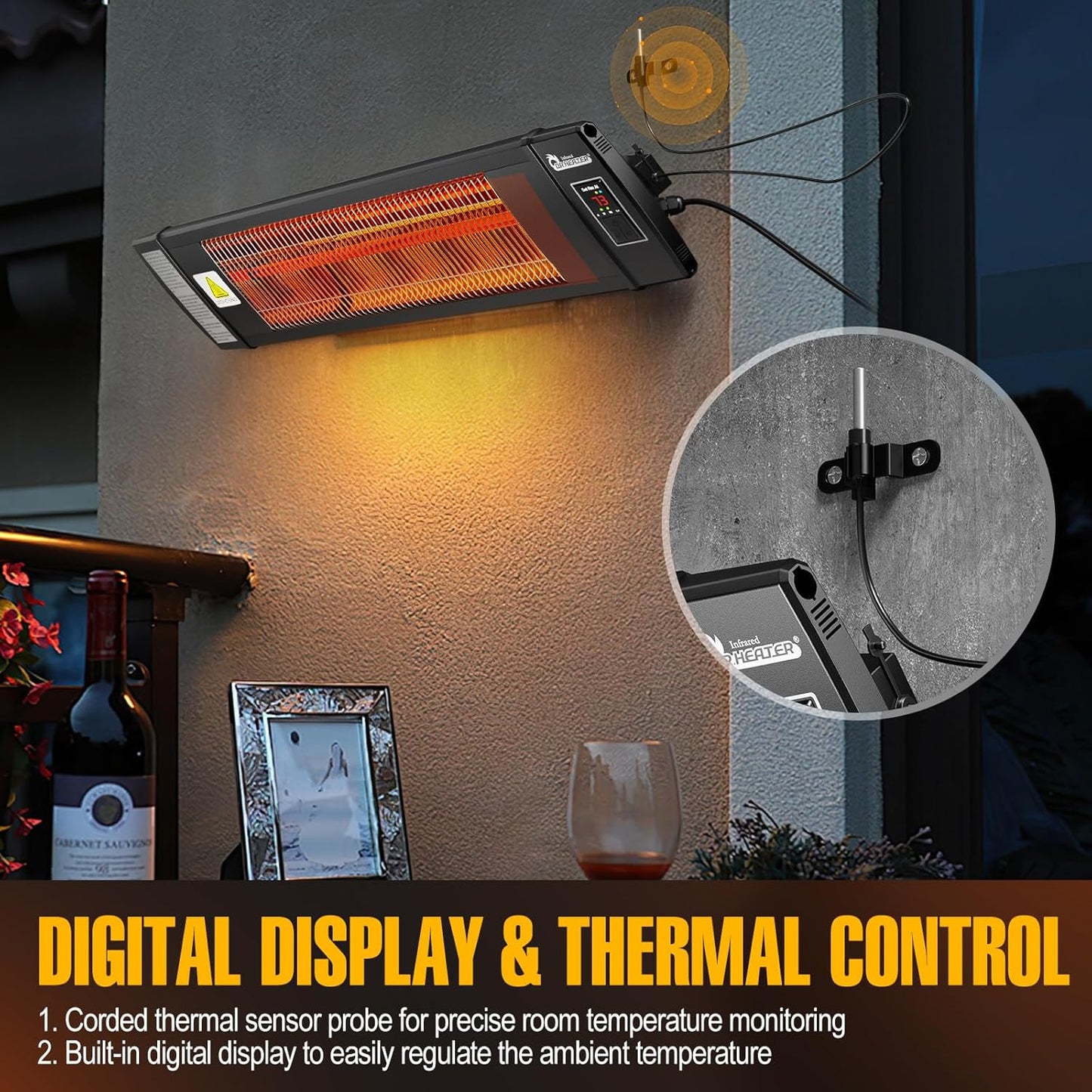 Dr Infrared Heater DR-268 Smart Greenhouse Heater with Built in Temperature Control and Digital Thermostat