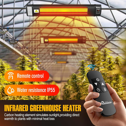 Dr Infrared Heater DR-268 Smart Greenhouse Heater with Built in Temperature Control and Digital Thermostat