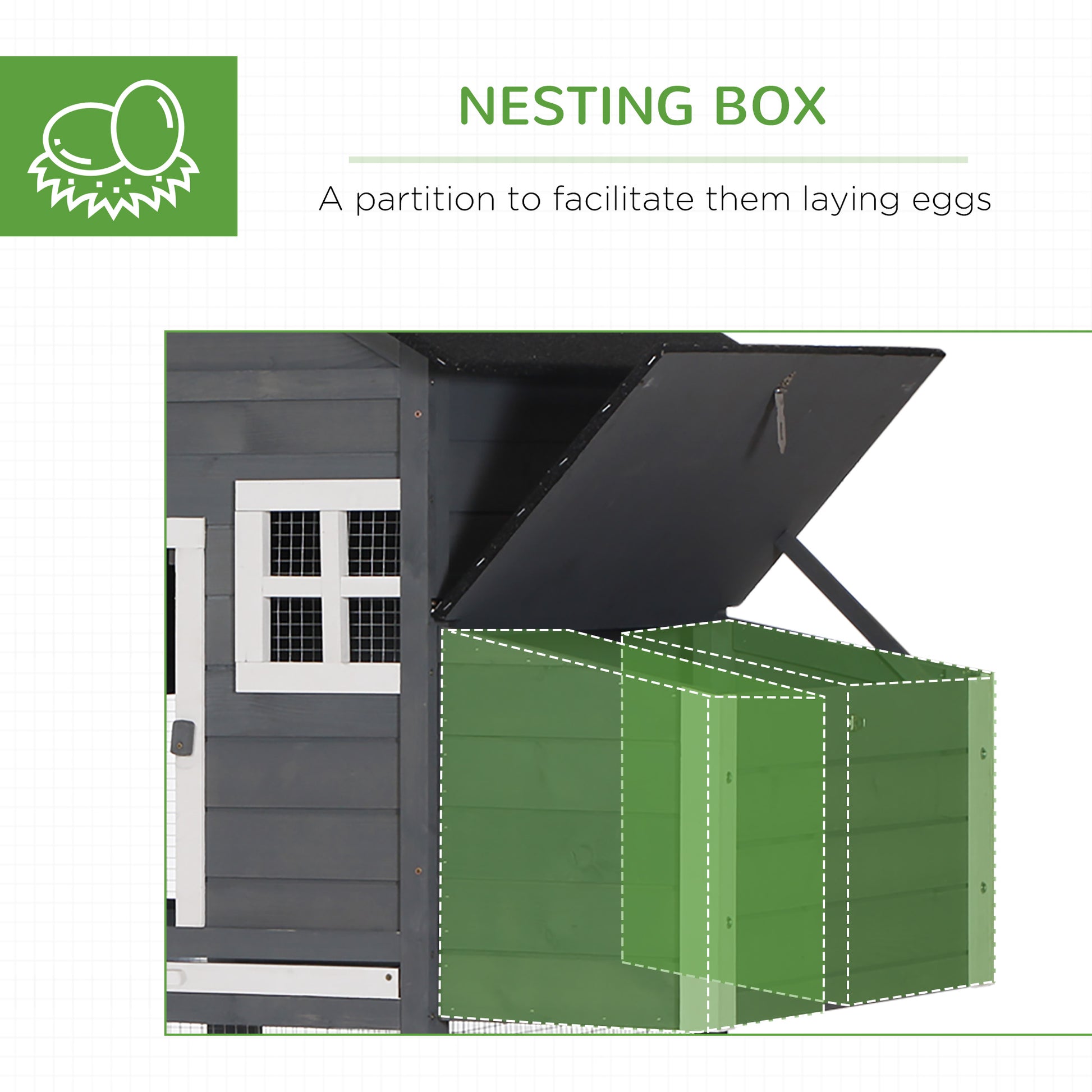 PawHut 84'' Chicken Coop Deluxe Wooden House Hen Backyard Poultry Hutch Run Box