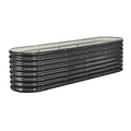 Uimoso Metal Raised Garden Bed Galvanized Planter Box 8x2x2 ft Dark Gray Outdoor