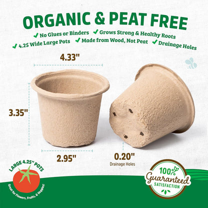 Organic & PLANTABLE 4.25" Wide Seed Starting POTS (8 CT)
