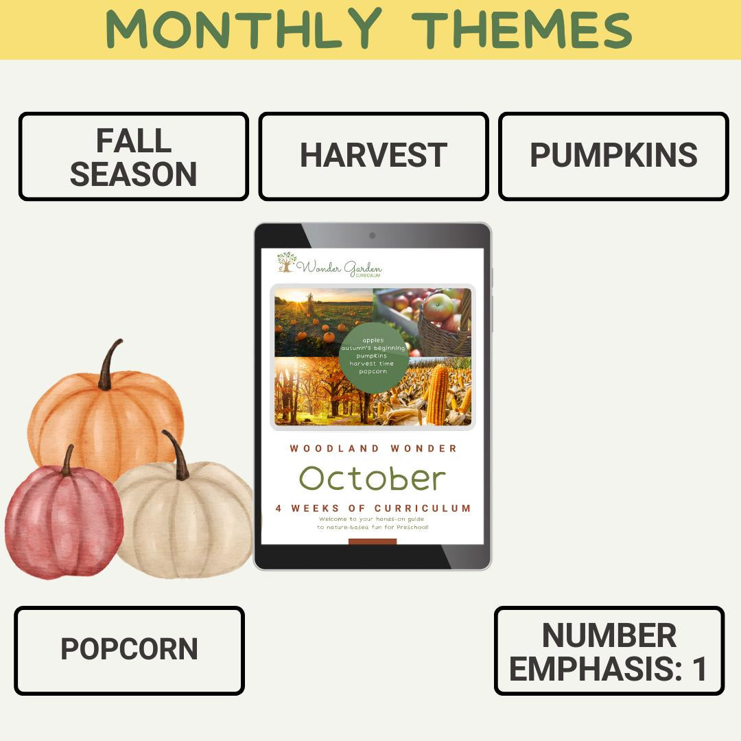 October Preschool Curriculum for Homeschoolers: Secular, Whole-child focus, Hands-on