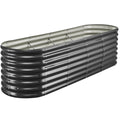 Uimoso Metal Raised Garden Bed Galvanized Planter Box 8x2x2 ft Dark Gray Outdoor