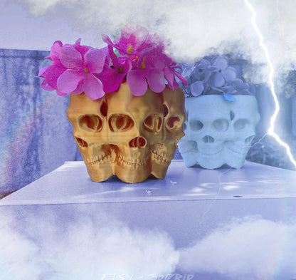 Multifaced Skull Planter, Poly Face Vase, Goth Flower Pot, Skeleton Bowl, Succulent, Cacti, Air Plant, Halloween Decor, Home, Garden, Office