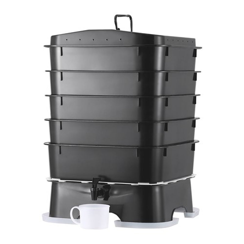 5-Tray Worm Composter 44 QT/50 L Worm Compost Bin Indoor and Outdoor