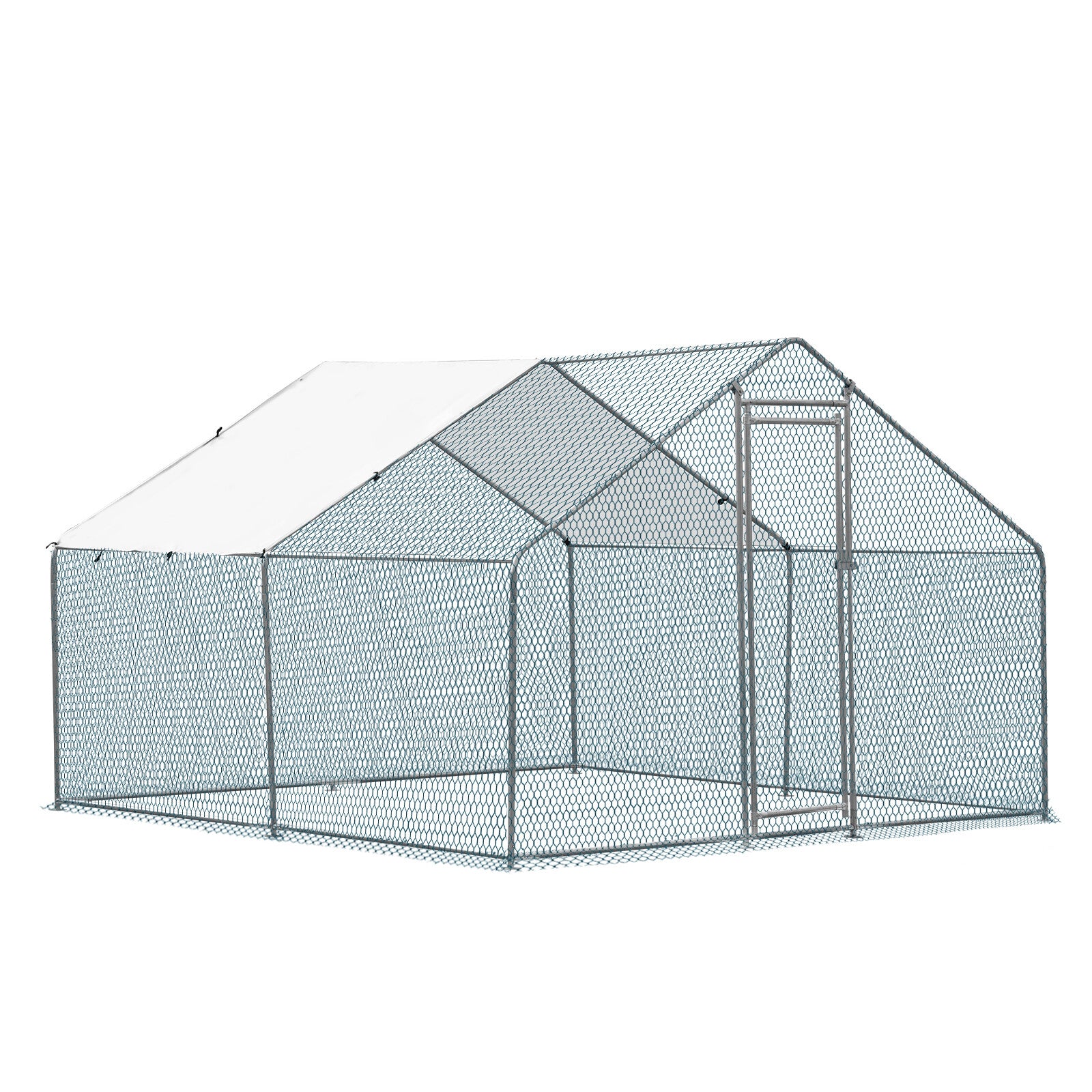 10 x 10FT Metal Walk In Chicken Coop Run Cage Rabbit Hutch Hen House Enclosure