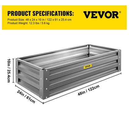 VEVOR Galvanized Raised Garden Bed Planter Box for Plant Flower Vegetable