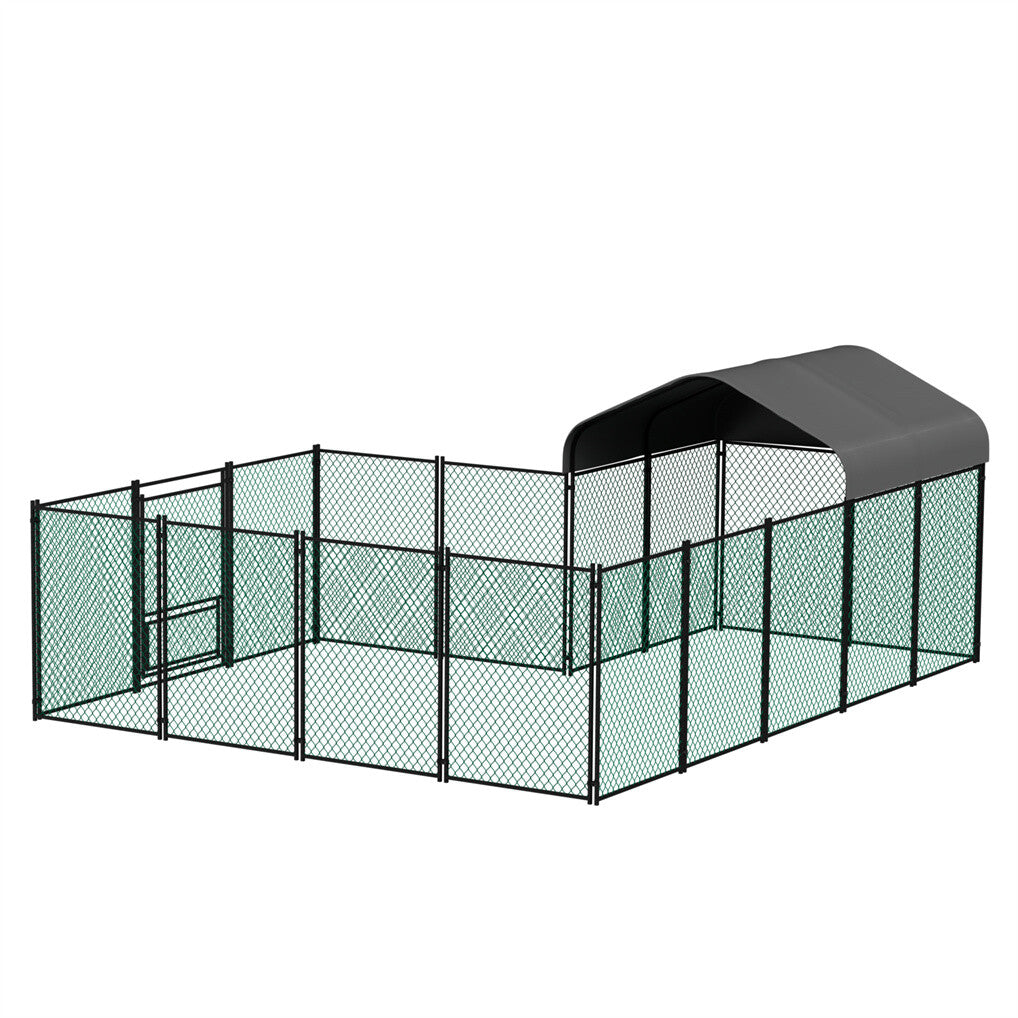 Heavy Duty Metal Chicken Coop Outdoor Metal Walk-in Hen House w Waterproof Cover