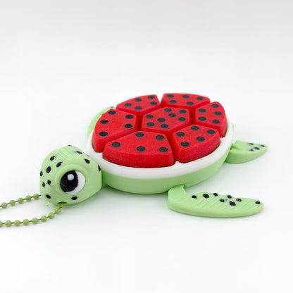 3D Printed Fruit Turtle Multi-Key Sensory Clicker Fidget Toy - Satisfying Tactile Fun!
