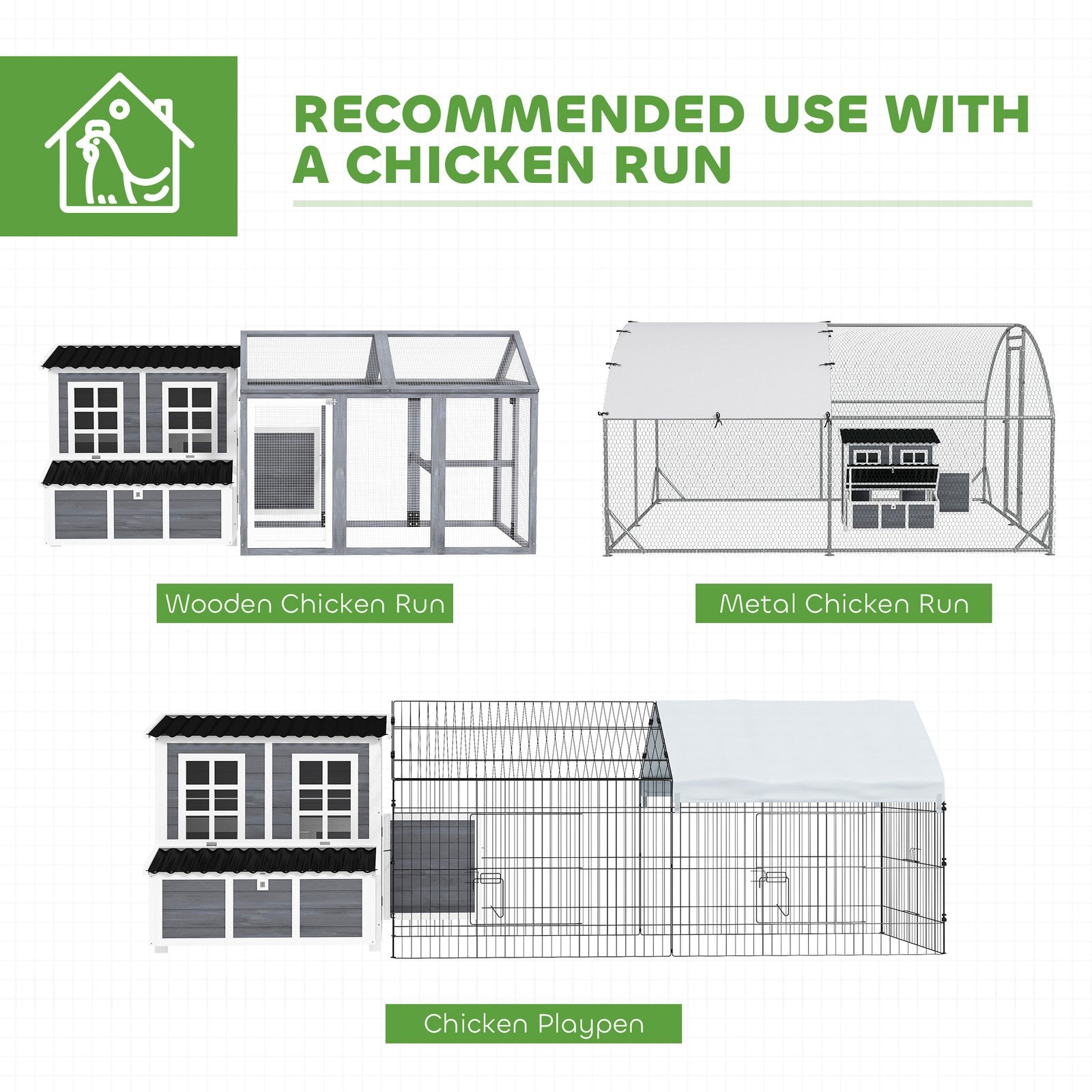 PawHut 39" Wooden Chicken Coop with Nesting Box, Tray, for 4-6 Chickens