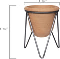 Terracotta Pot with Metal Stand