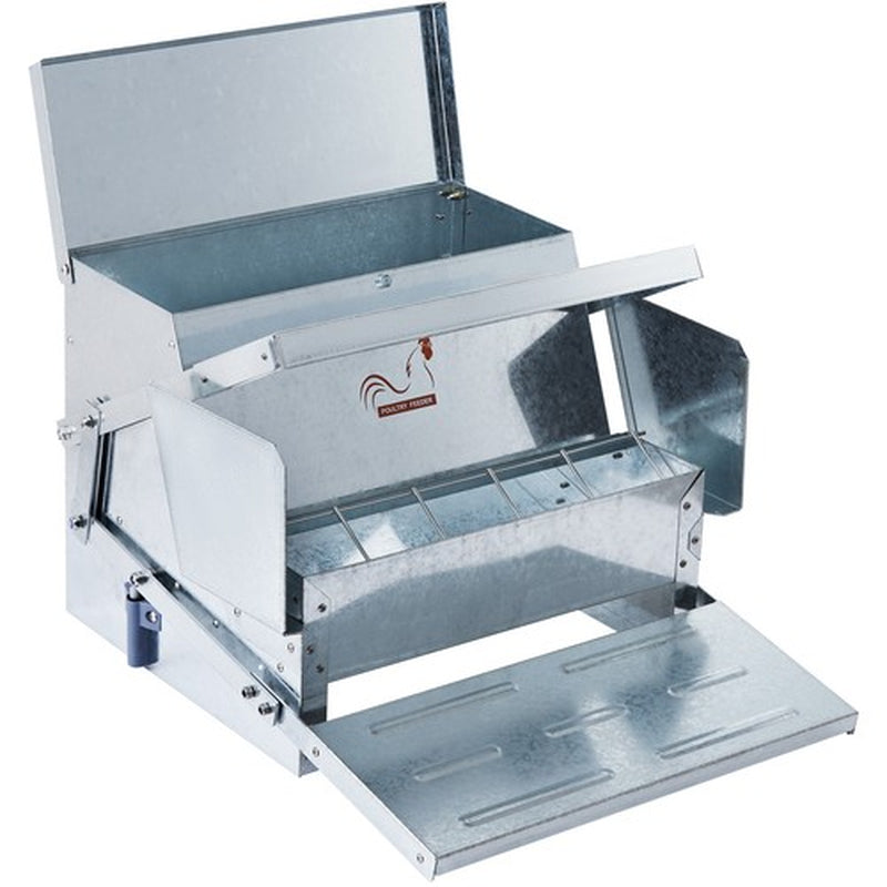 Automatic Chicken Feeder Galvanized Steel Poultry Feeder 25 lb 10 Chickens