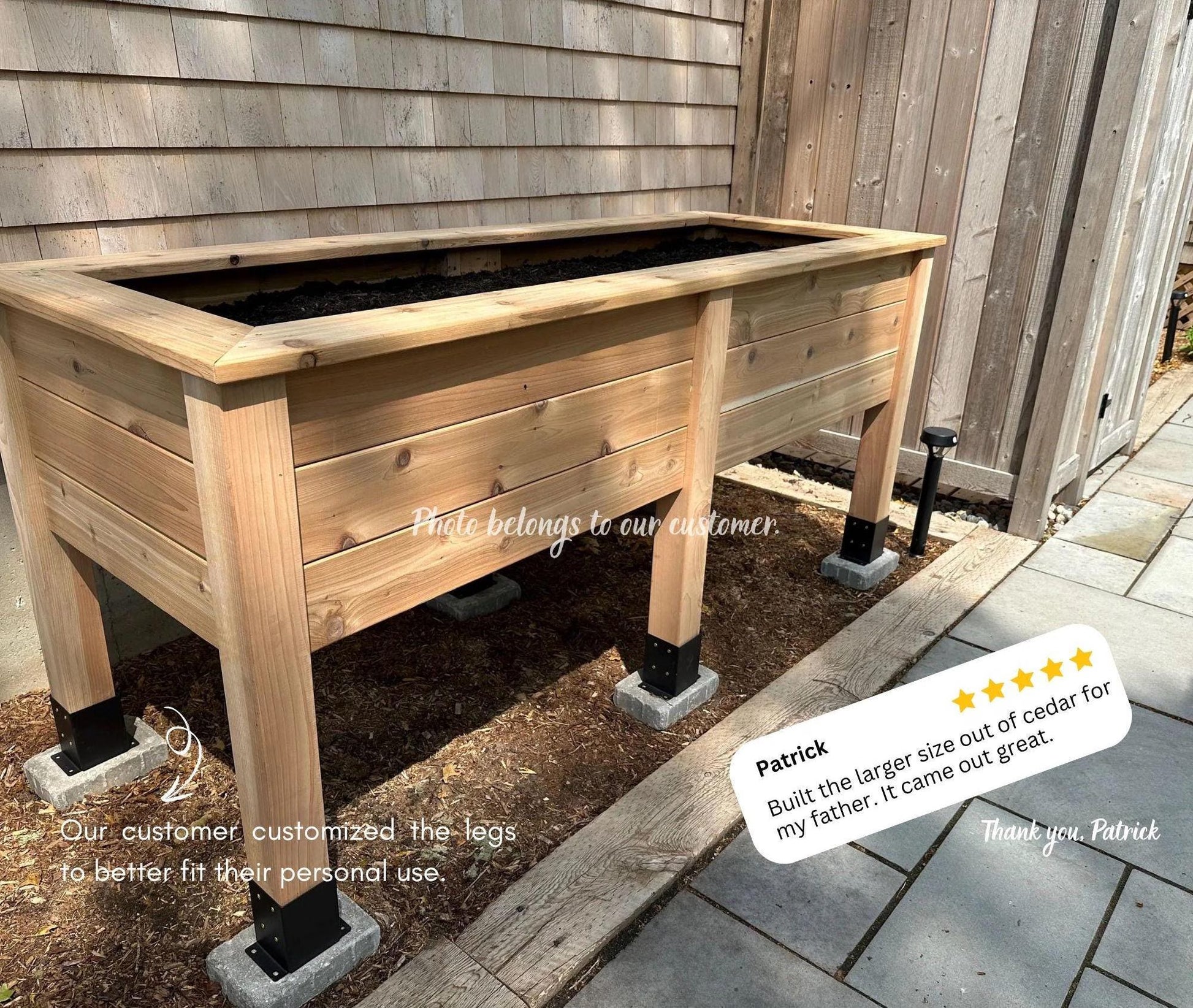 Raised Garden Bed Plans - Cedar Planter Box - DIY Cedar Elevated Planter - Raised Bed Plans - PDF for Vegetables, Herbs, Flowers