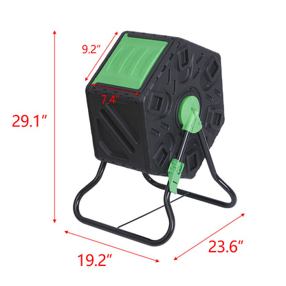 Large Chamber Compost Tumbler Composter with 2 Sliding Doors Fast-Working