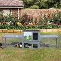 COZIWOW 94'' Large Wooden Rabbit Hutch with Pull Guinea Pig House Chincken Coop