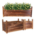 Heavy Wooden Planter Trough Planting Box Raised Garden Bed Plant Pot In/Outdoor