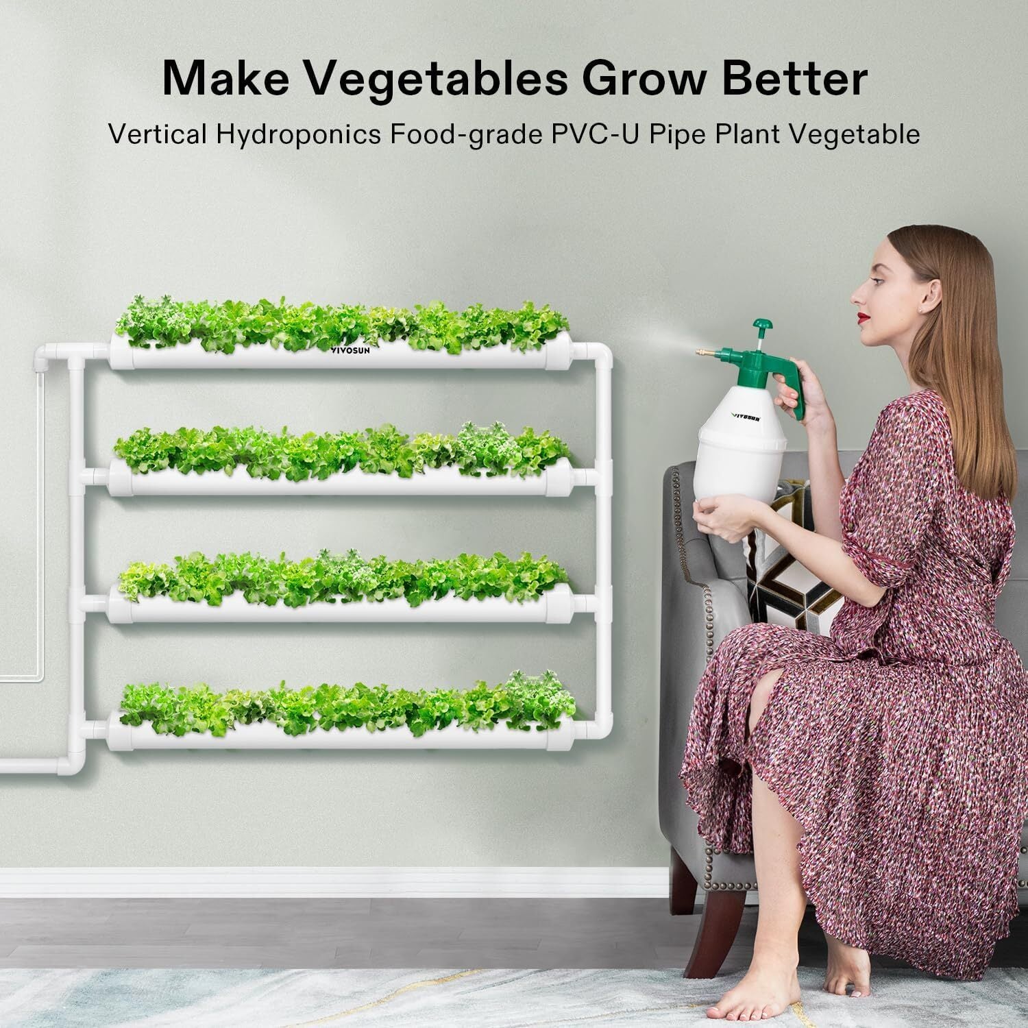 VIVOSUN Hydroponic Site Grow Kit Hydroponics System 36 54 72 90 108 Plant Sites