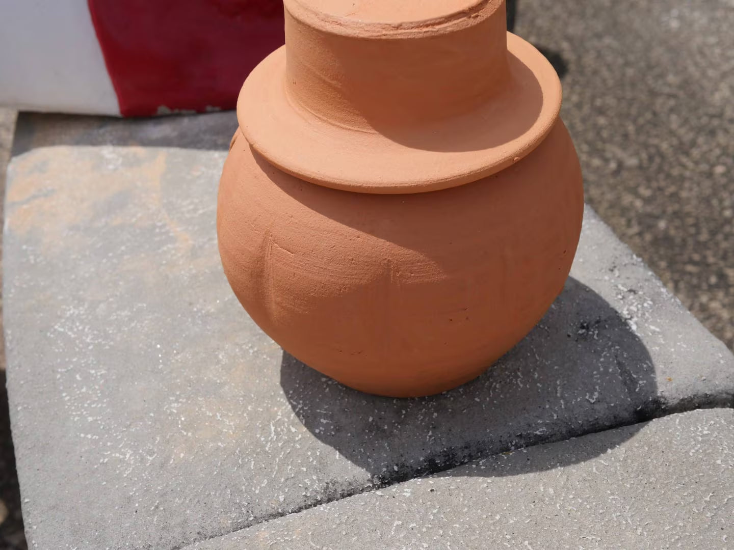 Clay Jack-o'-lantern Pumpkin with Hat 1 Quart Terra Cotta from Craven Pottery