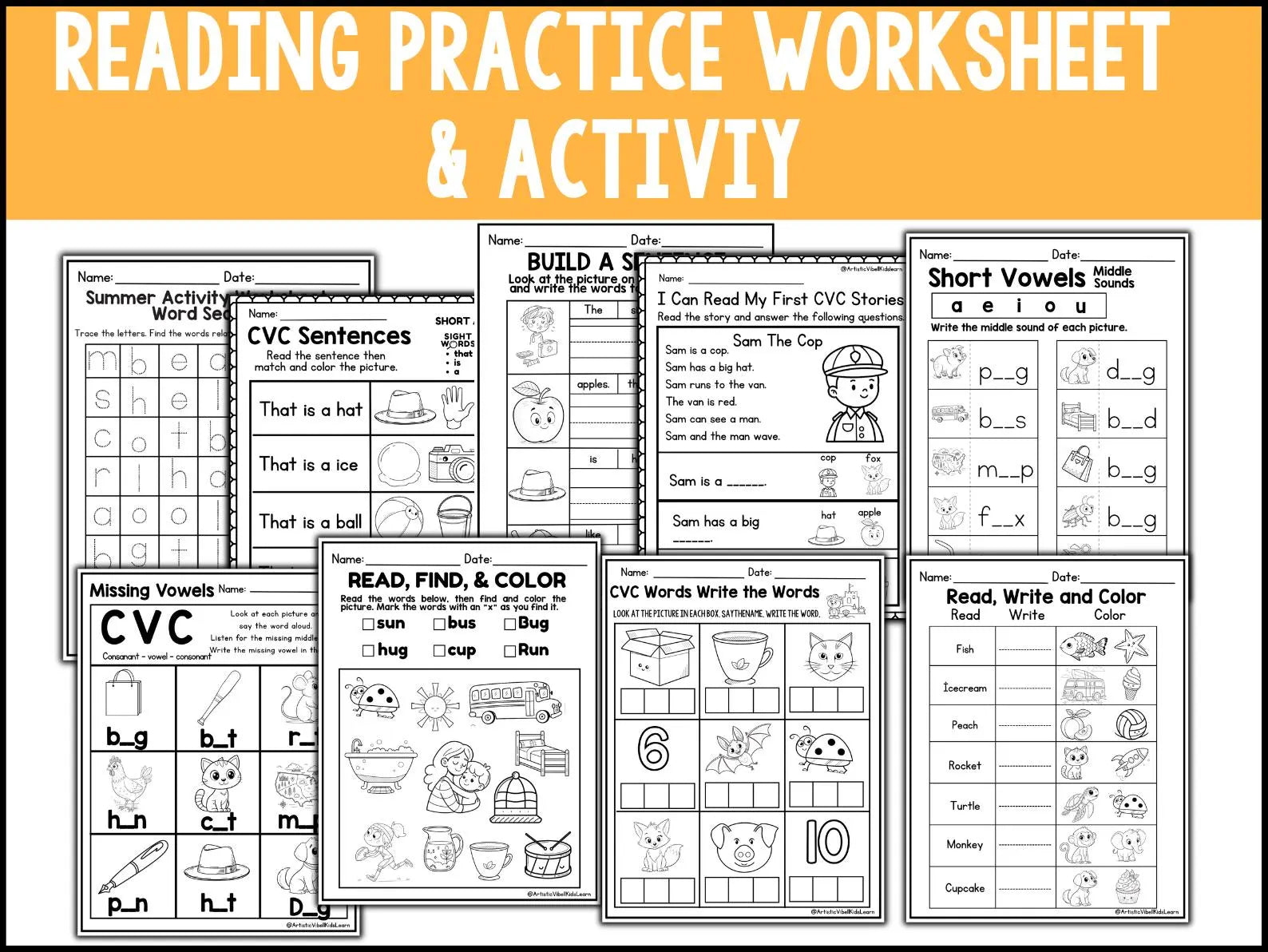 140 Kindergarten Summer Worksheet Packet Activity Bundle End of the Year Math Reading Activities Worksheets First Grade Summer Packet Fun