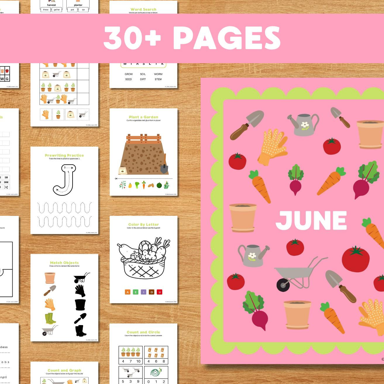 June Study Unit Homeschool Morning Menu Printable Lessons Summer Study Unit Preschool Garden Unit Study for Kids Workbook