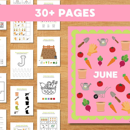 June Study Unit Homeschool Morning Menu Printable Lessons Summer Study Unit Preschool Garden Unit Study for Kids Workbook