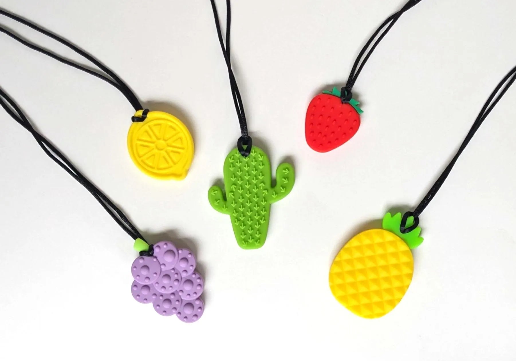 Fruit Sensory Chew Necklace: Silicone Chewlry, Stim Fidget Toy