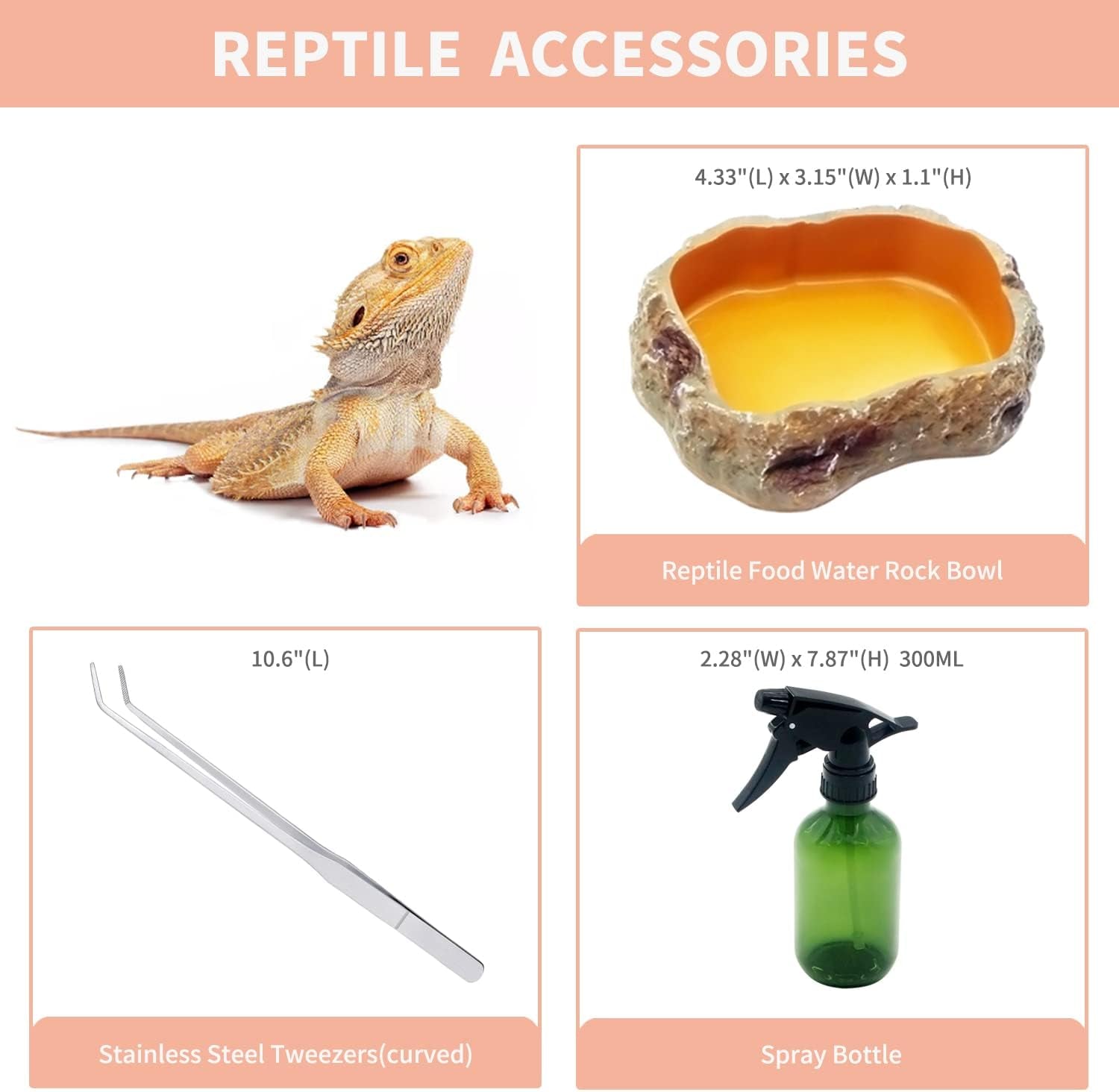 Reptile Terrarium,16" x 8"x 10" Reptile Tank with Full View Visually Appealing，for Insect，Fish，Tarantula，Hermit Crab，Jumping Spider，Iguana，Tortoise，Leopard Gecko，Frog，Bearded Dragon