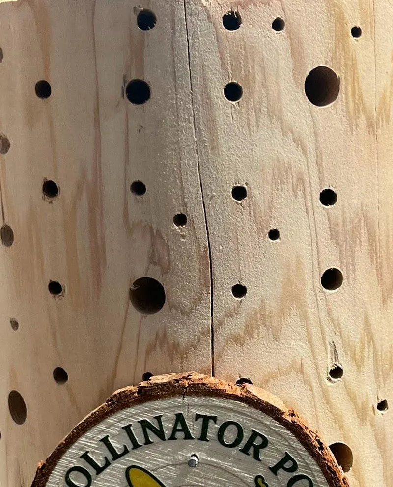 Solitary Bee Hotel – Unique Post Design | Handmade Bee House for Pollinators