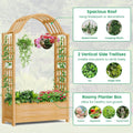 SLSY Raised Garden Bed with Trellis Wood Planter Box w/Hanging Roof Side Trellis
