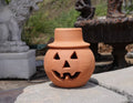 Clay Jack-o'-lantern Pumpkin with Hat 1 Quart Terra Cotta from Craven Pottery