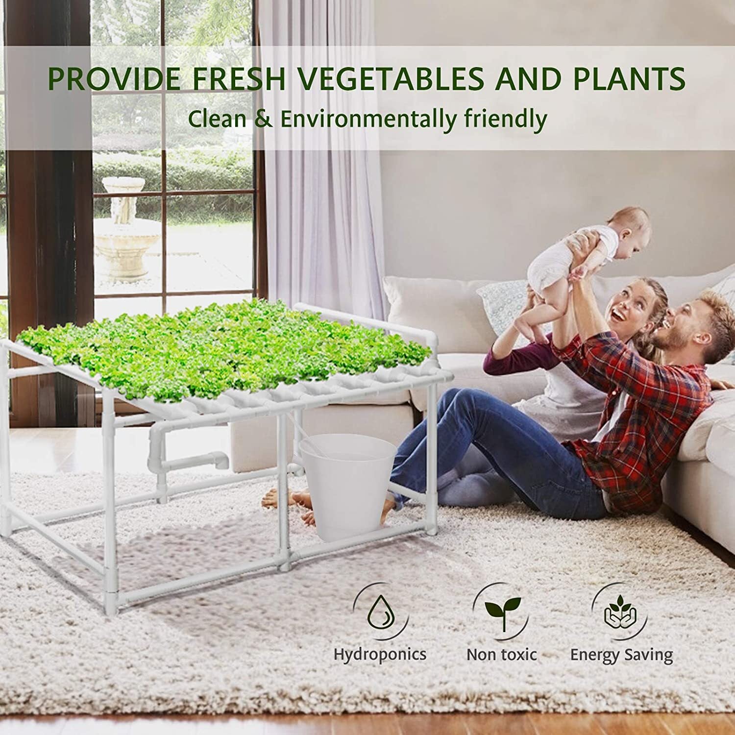 VIVOSUN Hydroponic Site Grow Kit Hydroponics System 36 54 72 90 108 Plant Sites