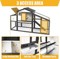 PetsCosset Chicken Coop Outdoor Wooden Backyard 2-Story Hen House Chicken Run