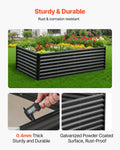 VEVOR Metal Raised Garden Bed Galvanized Planter Box 8x4x2 ft Outdoor Dark Gray