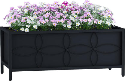 Sturdy Raised Garden Bed with Inner Fabric Liners for Vegetables Flower, Planter Box for Backyard Patio Balcony. Inner Size: 33.85x14.17x11 inch