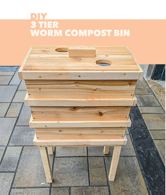 Digital Plan for a DIY 3 Tier Worm Composting Bin