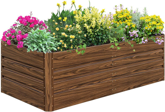 Galvanized Raised Garden Bed 8x4x2FT Outdoor Large Metal Planter Box Steel Kit for Planting Vegetables, Flowers