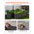 Uimoso Metal Raised Garden Bed Galvanized Planter Box 8x2x2 ft Dark Gray Outdoor