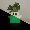 Spectral Serenity: 3D Printed Halloween Ghost Shaped Planter for Enchanting Succulents