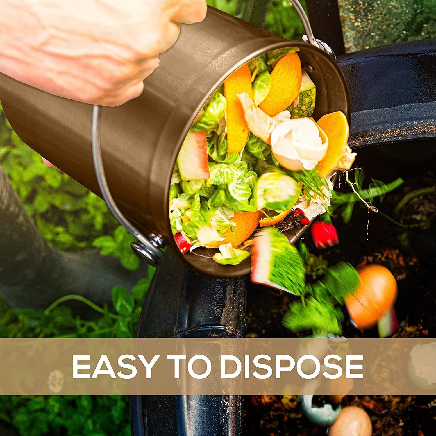 Compost Bin with Lid and 1.3 Gallon Compose Spare Charcoal Filter Utopia Kitchen