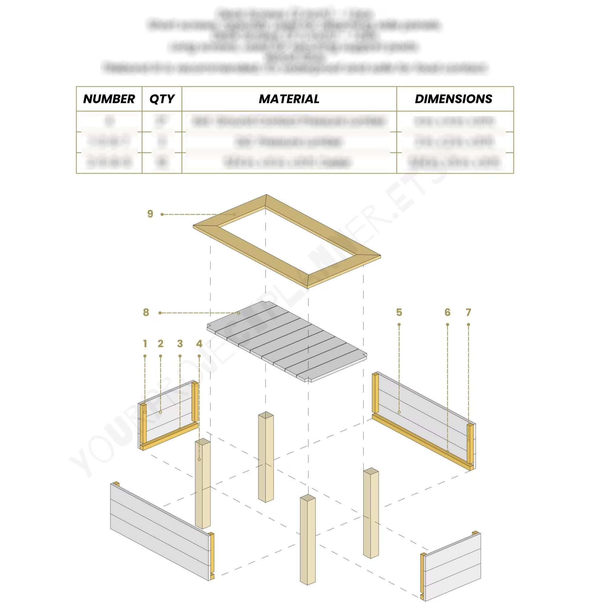Raised Garden Bed Plans - Cedar Planter Box - DIY Cedar Elevated Planter - Raised Bed Plans - PDF for Vegetables, Herbs, Flowers