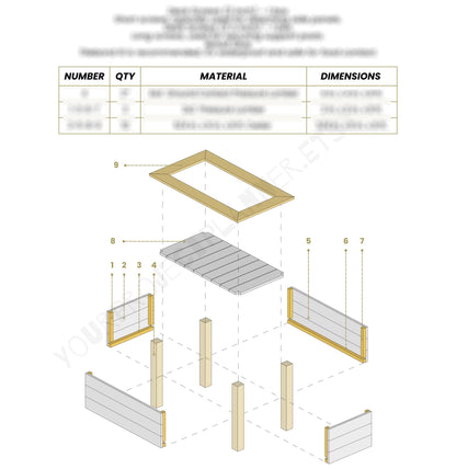 Raised Garden Bed Plans - Cedar Planter Box - DIY Cedar Elevated Planter - Raised Bed Plans - PDF for Vegetables, Herbs, Flowers