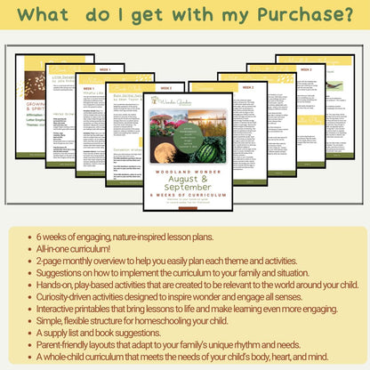 August & September Preschool Curriculum for Homeschoolers: Secular, Whole-child focus, Hands-on