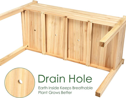 Raised Garden Bed Kit Elevated Planter Box for Vegetables Fruits Herb Grow, Heavy Duty Natural Cedar Wood Frame Gardening Planting Bed for Deck Patio Yard, 49.5"X23.5"X30.0"